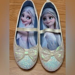 Elsa Glitter Ballet Flats with Bow